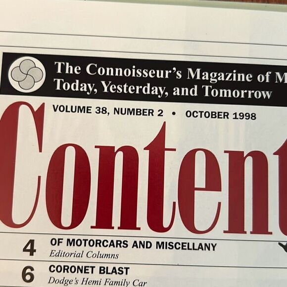 Automobile Quarterly October 1998 book collectors vintage volume 38 no. 2 - Picture 4 of 4